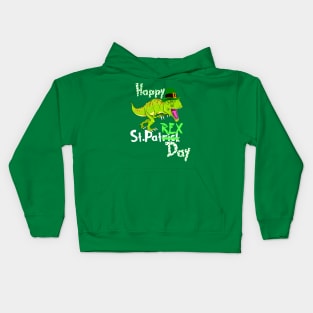 Happy St Patrick's Day Dinosaur PaT Rex Leprechaun Kids Hoodie